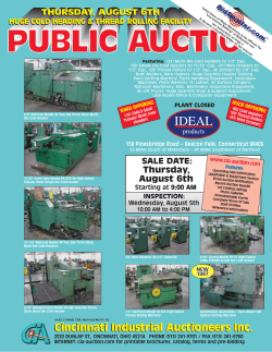 Cincinnati Industrial Auctioneers Inc. Cincinnati Industrial