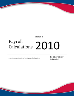Payroll Calculations - Region 18 Education Service Center