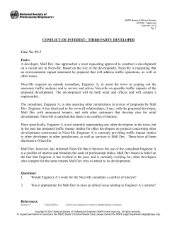 Conflict-Of-Interest: Third Party Developer