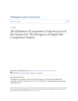 The Definition of Competitors Under Section 8 of the Clayton Act