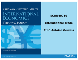 ECON40710 International Trade Prof. Antoine Gervais