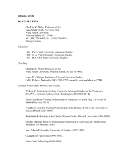 DAVID M. LUBIN - Wake Forest Student, Faculty and Staff Web Pages