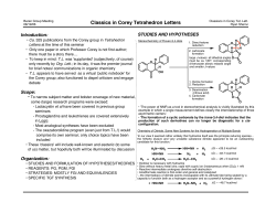 Classics in Corey Tetrahedron Letters