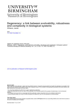a link between evolvability, robustness and complexity in biological