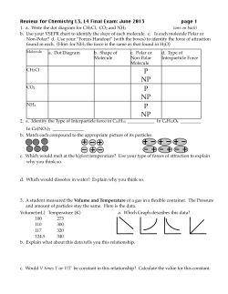 Final Exam Review - Chemistry At Central High School