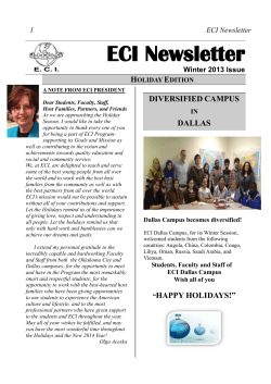 ECI Newsletter - Educational and Cultural Interactions