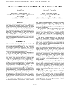 On the use of spatial cues to improve binaural