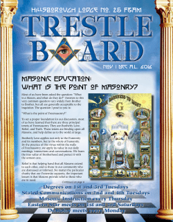Masonic Education - Hillsborough Lodge No. 25