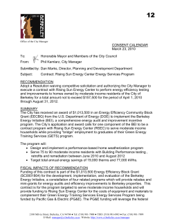 Rising Sun Energy Center Energy Services Program