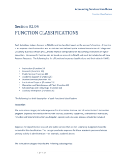 FUNCTION CLASSIFICATIONS