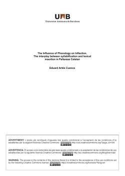 The Influence of Phonology on Inflection. The interplay between