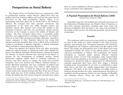 Perspectives on Social Reform