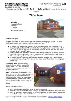 Keresforth Centre &ndash; Oaks Unit - South West Yorkshire Partnership