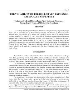 the volatility of the dollar yen exchange rate