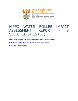 HIPPO WATER ROLLER IMPACT ASSESSMENT REPORT