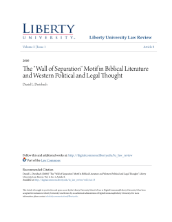 The "Wall of Separation" - Digital Commons @ Liberty University