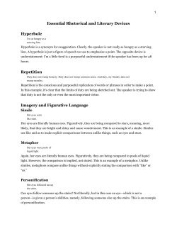 Essential Rhetorical and Literary Devices Hyperbole Repetition