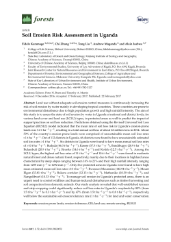 Soil Erosion Risk Assessment in Uganda