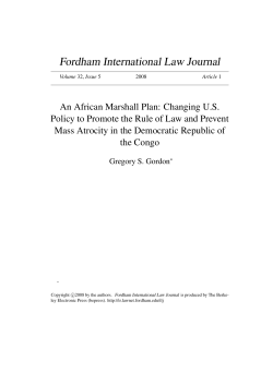 An African Marshall Plan: Changing US Policy to