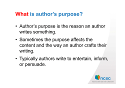 What is author`s purpose?