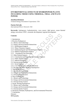 Environmental Effects of Hydropower Plants Including