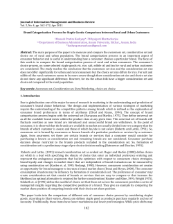 An Empirical Comparison of Consideration Set for Staple Goods