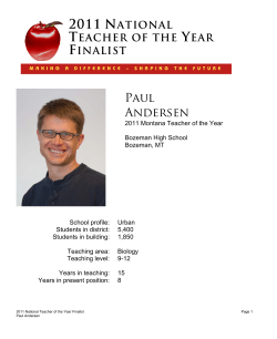 Paul Andersen&mdash;2011 Montana Teacher of the Year