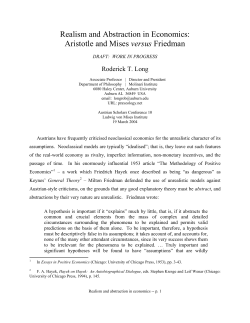 Realism and Abstraction in Economics: Aristotle and Mises versus