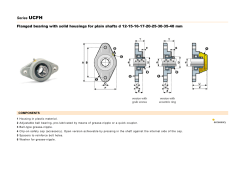 Series UCFH Flanged bearing with solid housings for plain shafts d