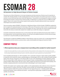 ESOMAR 28 Questions - Survey Sampling International