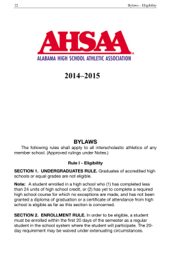 2014-15 AHSAA Handbook Eligibility Bylaws