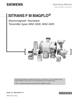 Siemens SITRANS FM Magflo Mag5000 and Mag6000 Transmitters