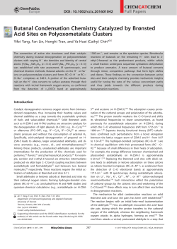 Butanal Condensation Chemistry Catalyzed by Br&oslash;nsted Acid Sites