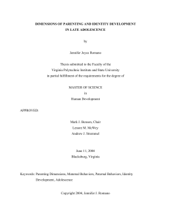 DIMENSIONS OF PARENTING AND IDENTITY