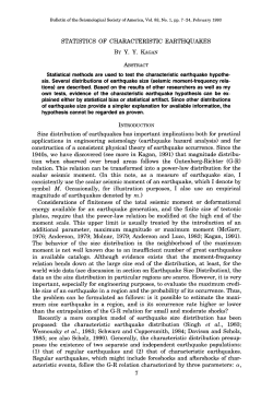 STATISTICS OF CHARACTERISTIC EARTHQUAKES BY Y. Y.