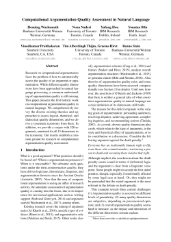 Computational Argumentation Quality Assessment in Natural