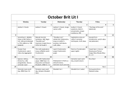 October Brit Lit I - Bonduel School District