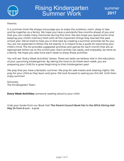 K Summer Work - St. Paul Christian Academy