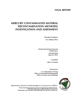 Mercury Contaminated Materiel Decontamination Methods - CLU-IN