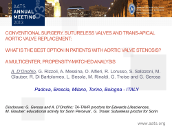 conventional surgery, sutureless valves and trans-apical