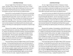 Columbian Exchange Can you imagine Italian food without