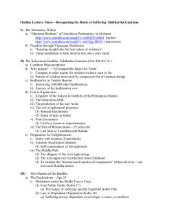 Outline Lecture Three&mdash;Recognizing the Roots of Suffering