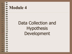 Module 4 Data Collection and Hypothesis Development