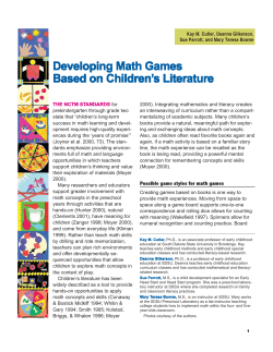 Developing Math Games Based on Children`s Literature