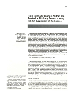 High-Intensity Signals Within the Posterior Pituitary Fossa: A Study