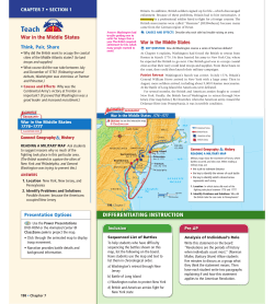 DIFFERENTIATING INSTRUCTION War in the Middle States