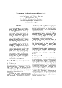 Measuring Dialect Distance Phonetically