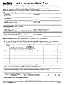 Aetna International - Claim Form