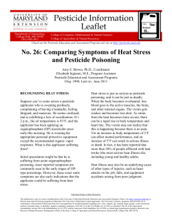 No. 26: Comparing Symptoms of Heat Stress and Pesticide Poisoning
