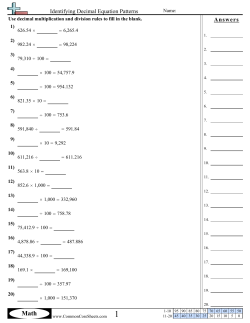 Identifying Decimal Equation Patterns